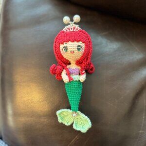 NWT Little Mermaid Ariel Princess Coin Purse Crochet Amigurumi